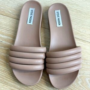 Steve Madden strappy Nude leather slides